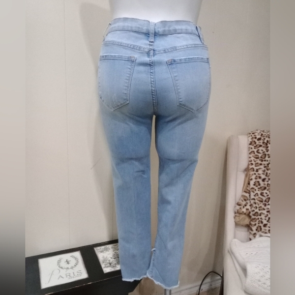 Luna Nora Light Wash Skinny Patch Jeans Size 16 Slimming Denim High Waist - Picture 5 of 15